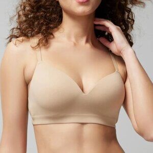 Soma Enbliss Wireless Women's Warm Amber Nude Molded Cup Pads Bra Size 38C Plus